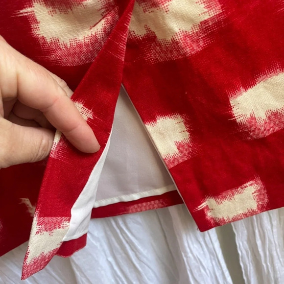 Corey Lynn Calter Anthropologie Red & Ivory Jacquard Pencil Skirt, 4 - Picture 10 of 12